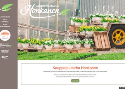 Kauppapuutarha Honkanen -verkkosivusto