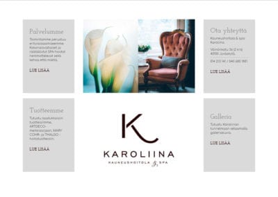 Karoliina kauneushoitola & spa -verkkosivusto